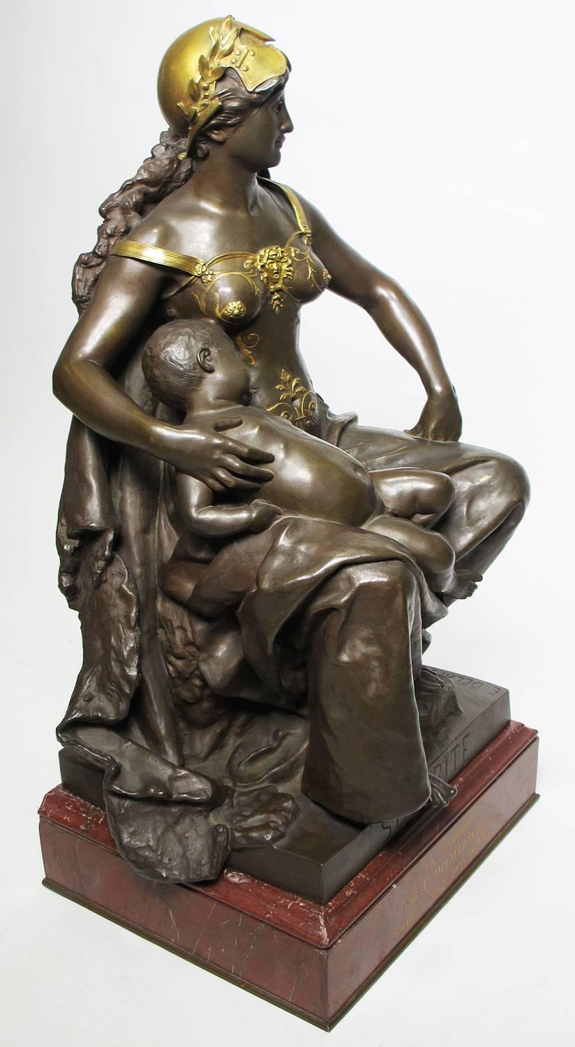 Marble A French 19th Century Bronze Sculpture Titled 