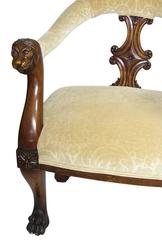 19th Century Victorian Mahogany "Tête-à-Tête" (Head to Head) Lovers Settee