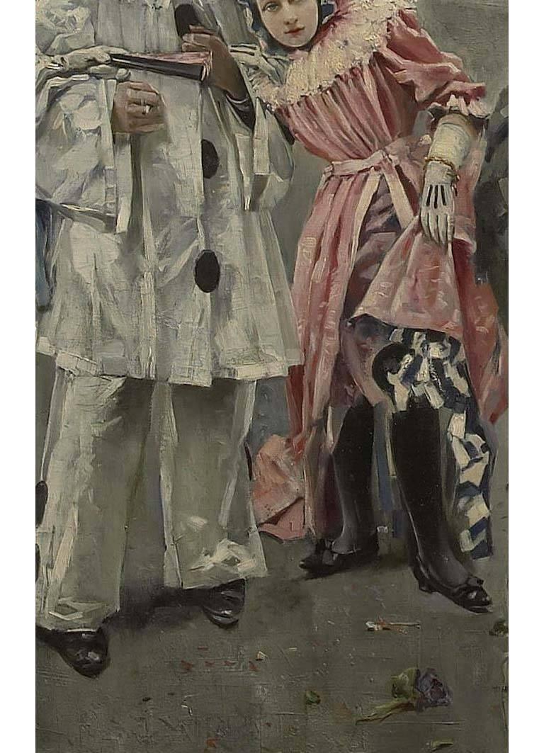 Franz Gailliard, Großes Ölgemälde auf Leinwand, La Place Sainte Gudule, Französisch im Angebot 2