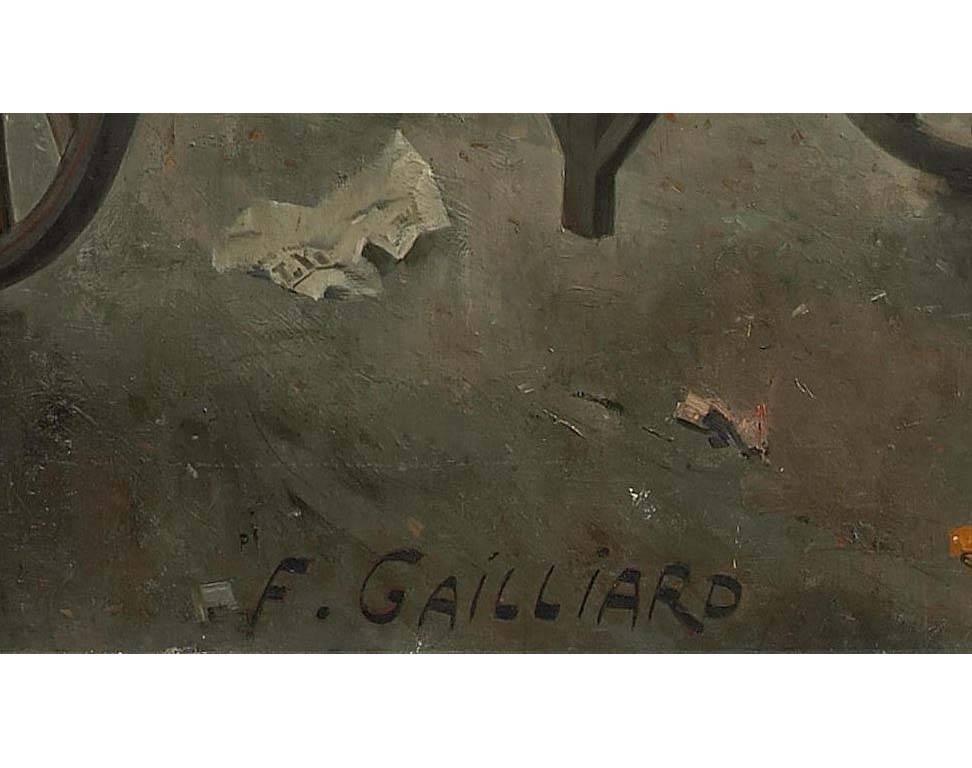 Franz Gailliard Large Oil on Canvas La Place Sainte Gudule For Sale 3
