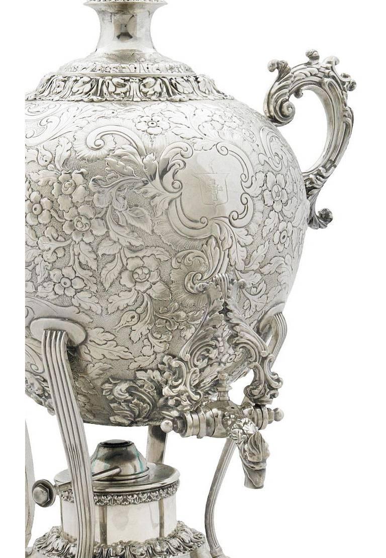 Fine English 19th Century Regency Style Sheffield Plate Hot Water-Tea Samovar 1