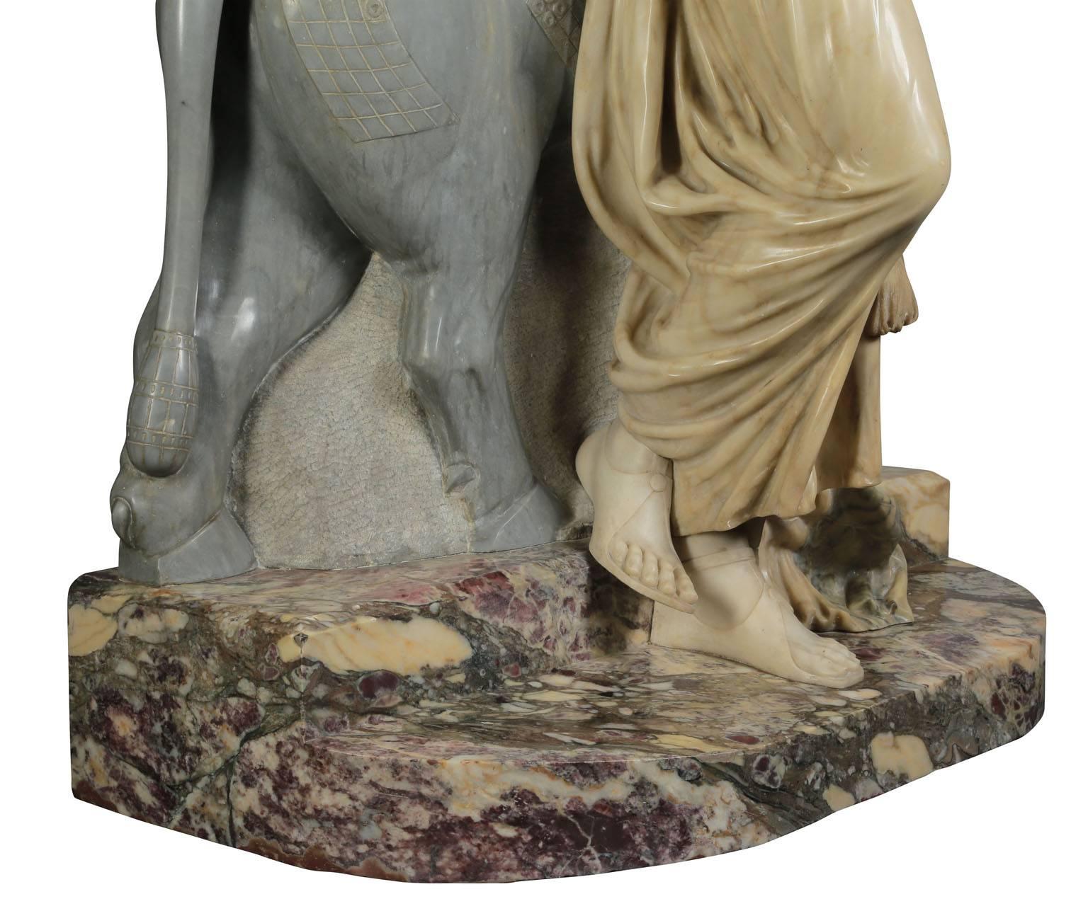 Marbre Eliseo Fattorini Sculpture en marbre italien du 19ème A.I.C. d'une Princesse Assyrienne en vente