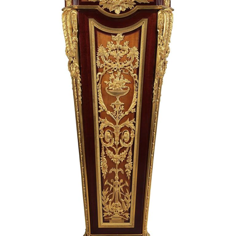 French 19th Century Louis XVI Style Ormolu-Mounted Grandfather - Tall Case Clock For Sale 1