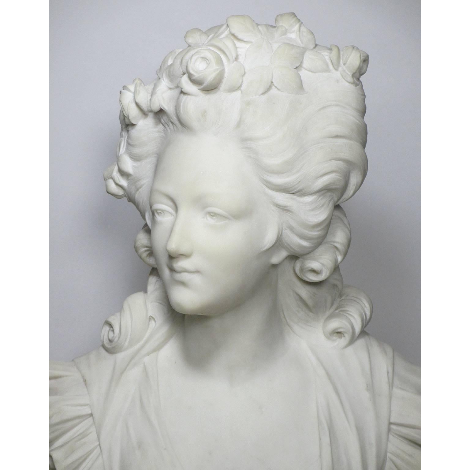 A very fine and large french 19th century white marble bust of 