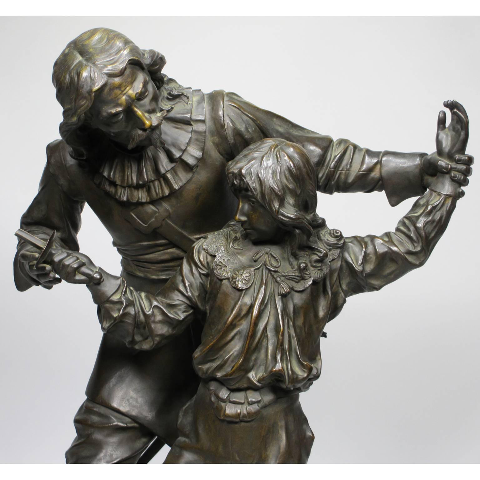 A very fine French 19th century patinated bronze figural group of 