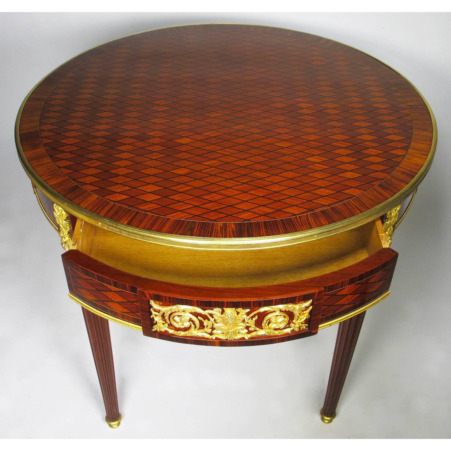 A French 19th-20th Century Louis XVI Style Ormolu-Mounted Guéridon Side Table In Good Condition For Sale In Los Angeles, CA