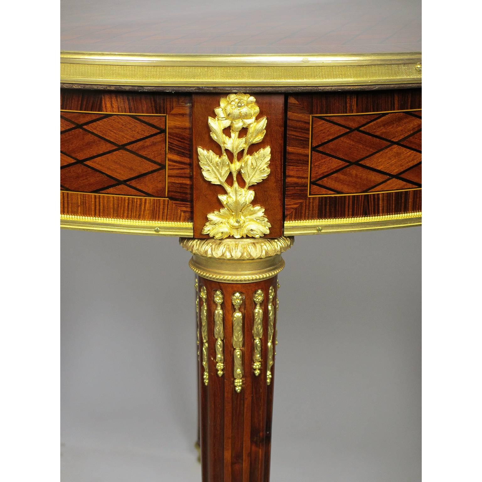 Early 20th Century A French 19th-20th Century Louis XVI Style Ormolu-Mounted Guéridon Side Table For Sale