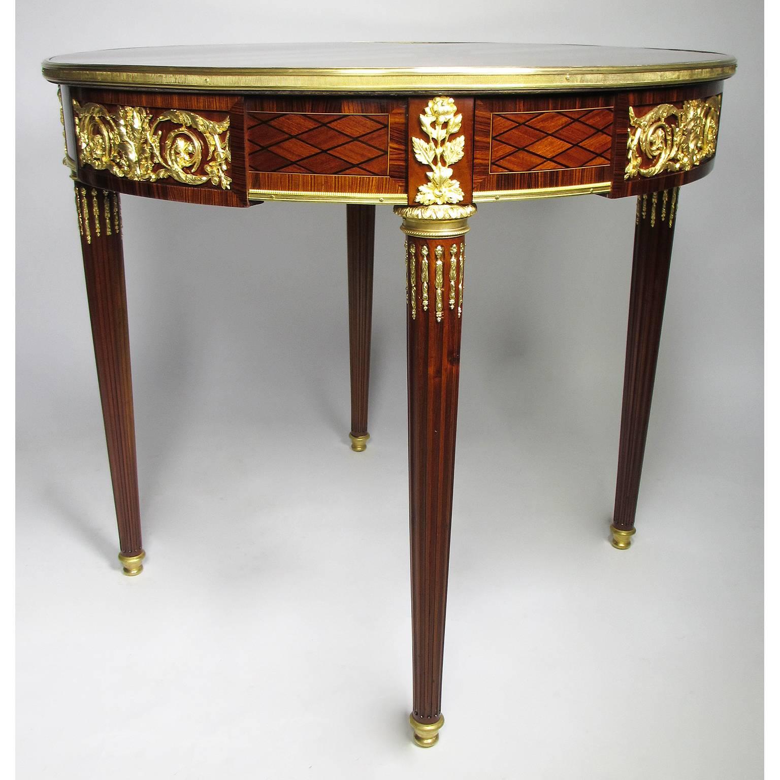 A French 19th-20th Century Louis XVI Style Ormolu-Mounted Guéridon Side Table For Sale 1