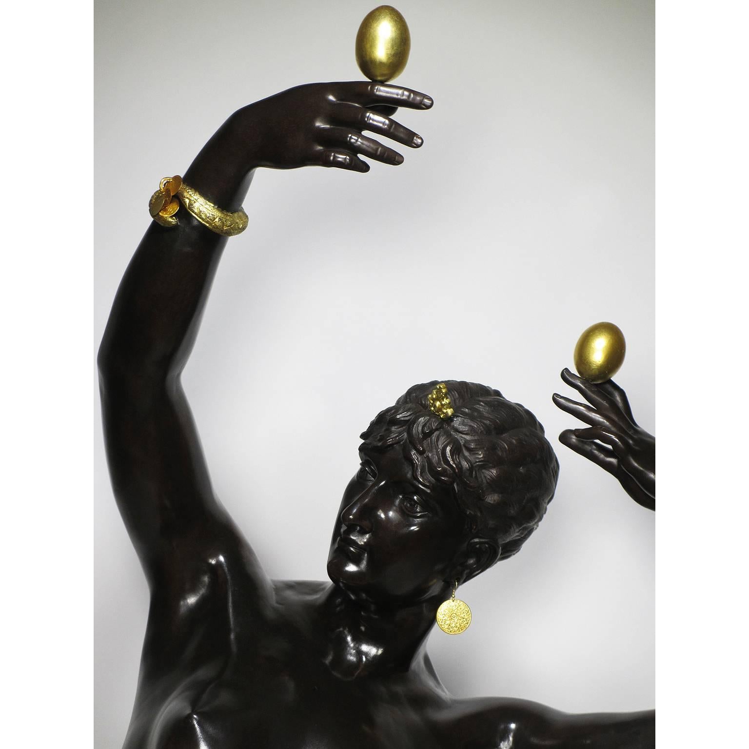 Französische lebensgroße Bronze „La Danse des Oeufs“ aus dem 19. Jahrhundert von Gustave-Louis Nast (Ästhetizismus) im Angebot