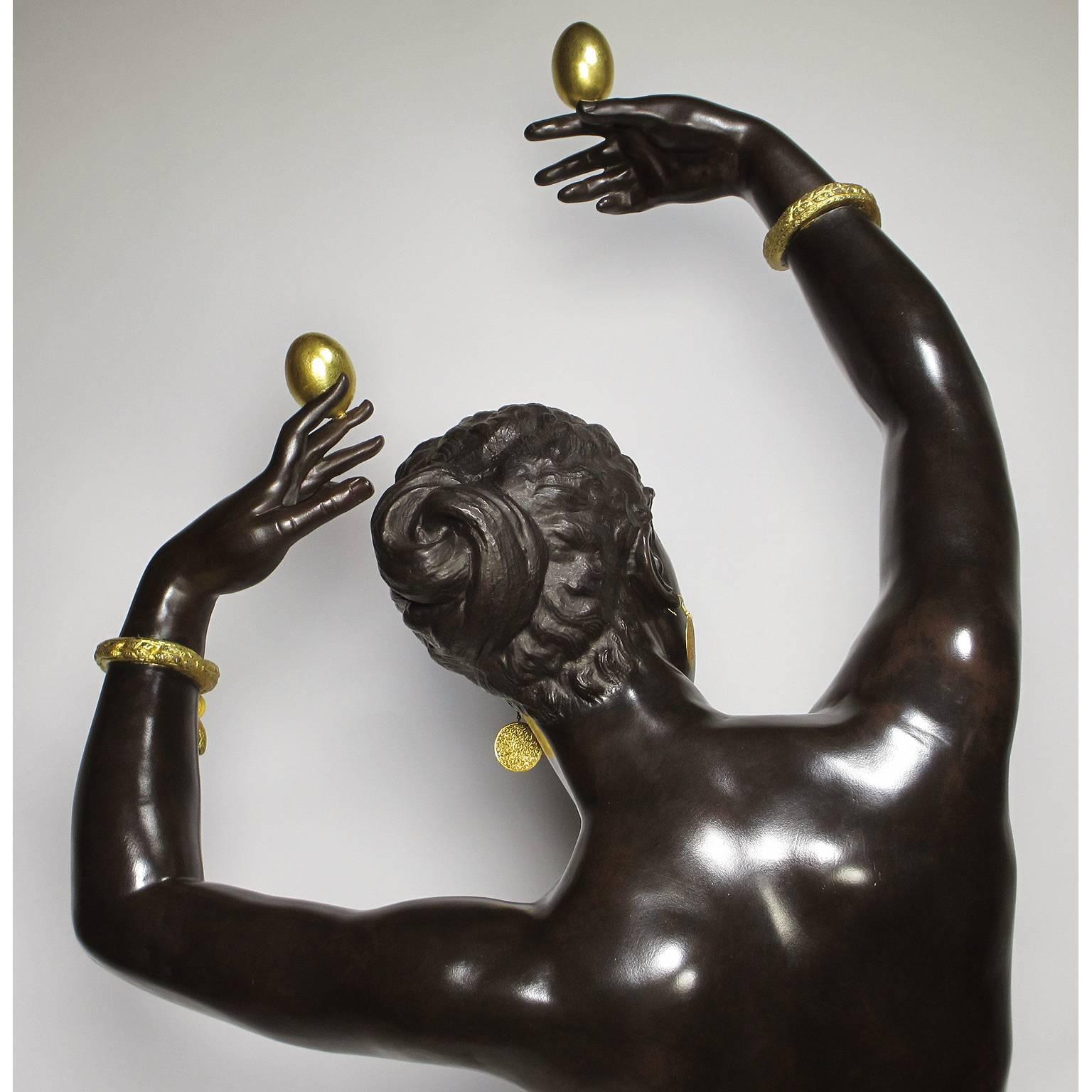 Französische lebensgroße Bronze „La Danse des Oeufs“ aus dem 19. Jahrhundert von Gustave-Louis Nast im Angebot 3