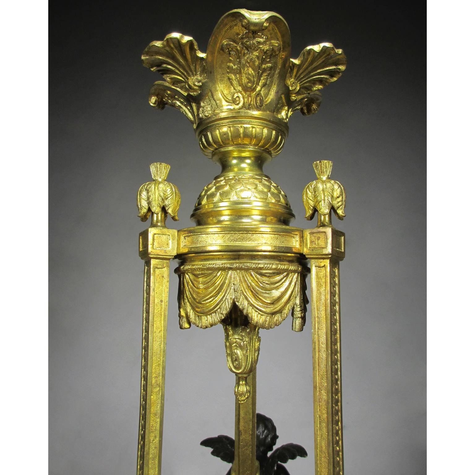 A Fine French 19th-20th Century Belle Epoque Gilt Bronze Cherub Chandelier 2
