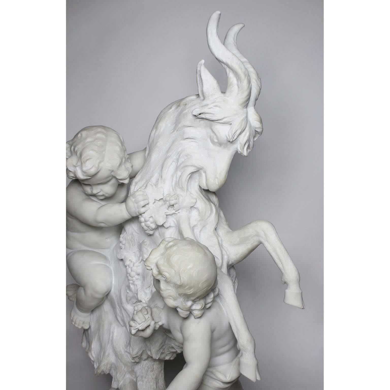 Carrara Marble Charming Italian 19th Century Carved Marble Group 