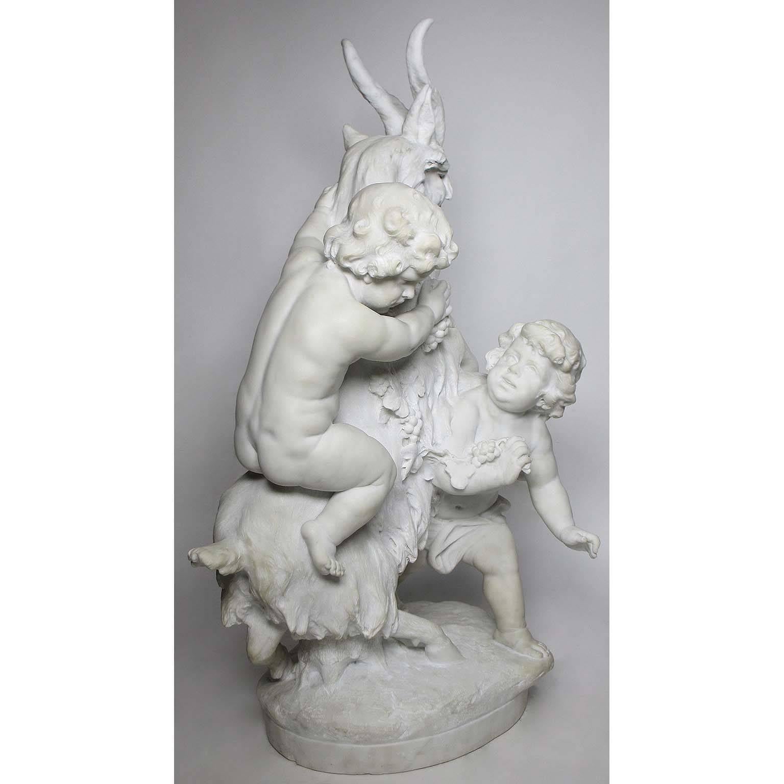 Charming Italian 19th Century Carved Marble Group 