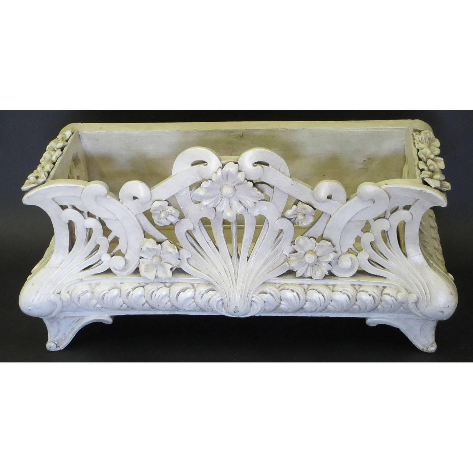 Early 20th Century French Art-Nouveau Carved Wood Planter, Former Property of Oprah Winfrey