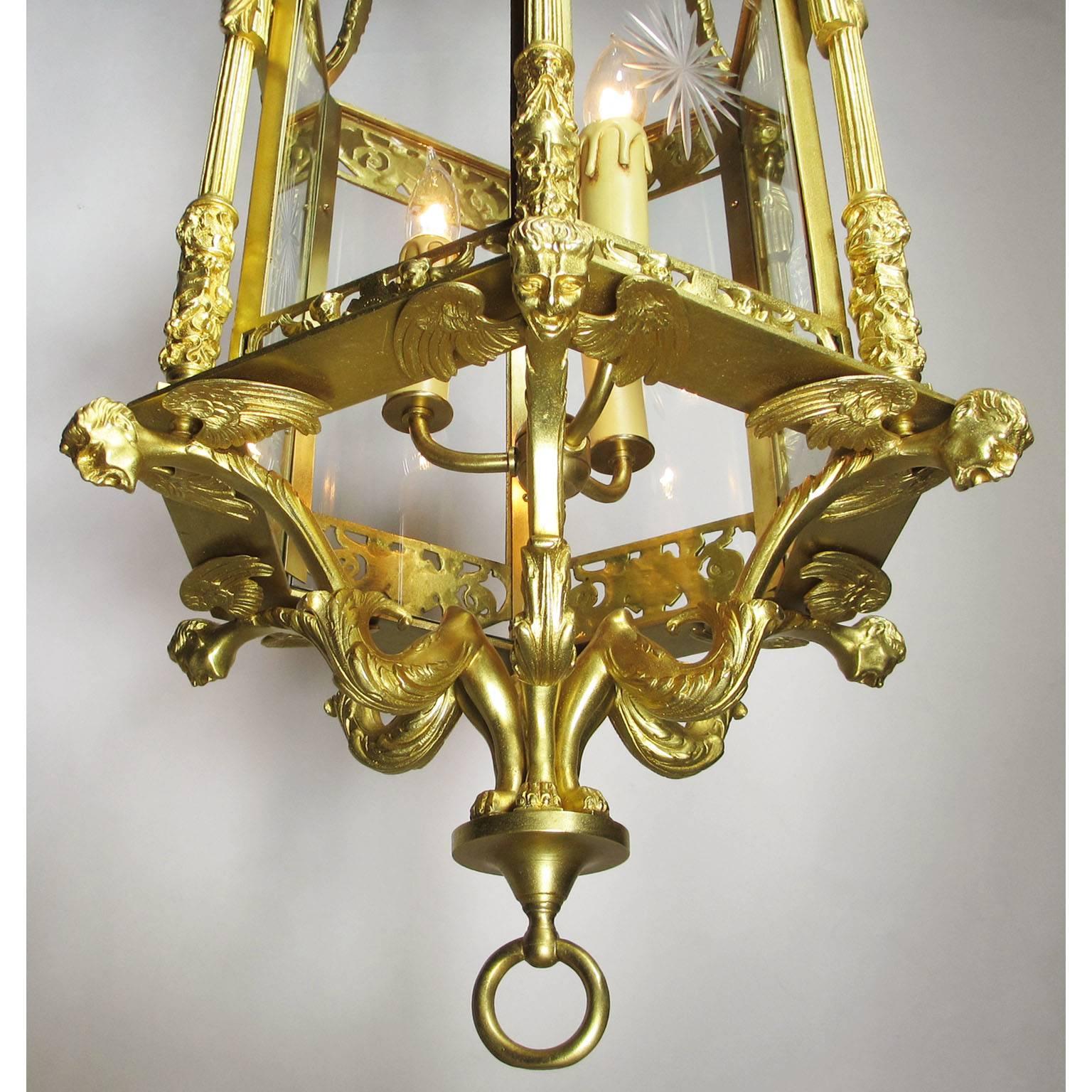 Neoclassical Revival English 19th-20th Century Neoclassical Style Lantern, Attributed to Lenygon For Sale