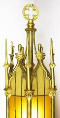 Set of Three Small French 19th-20th Century Gothic Style Gilt Bronze Lanterns