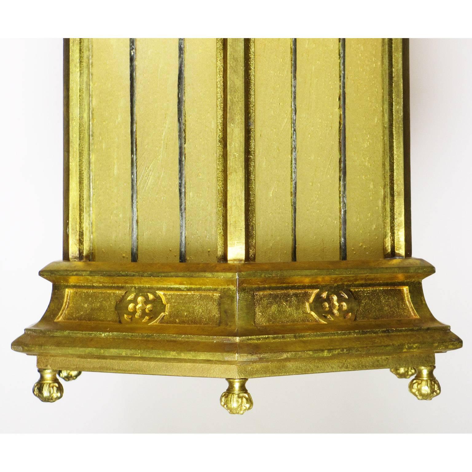 Gothic Revival Set of Three Small French 19th-20th Century Gothic Style Gilt Bronze Lanterns For Sale
