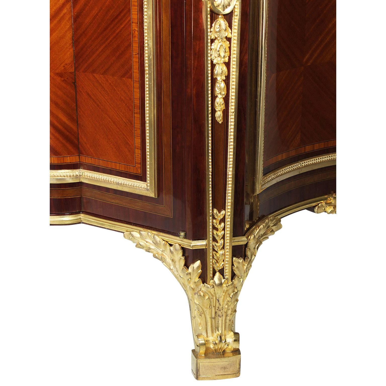 Marble Fine French 19th Century Louis XVI Style Ormolu-Mounted Tulipwood Commode For Sale