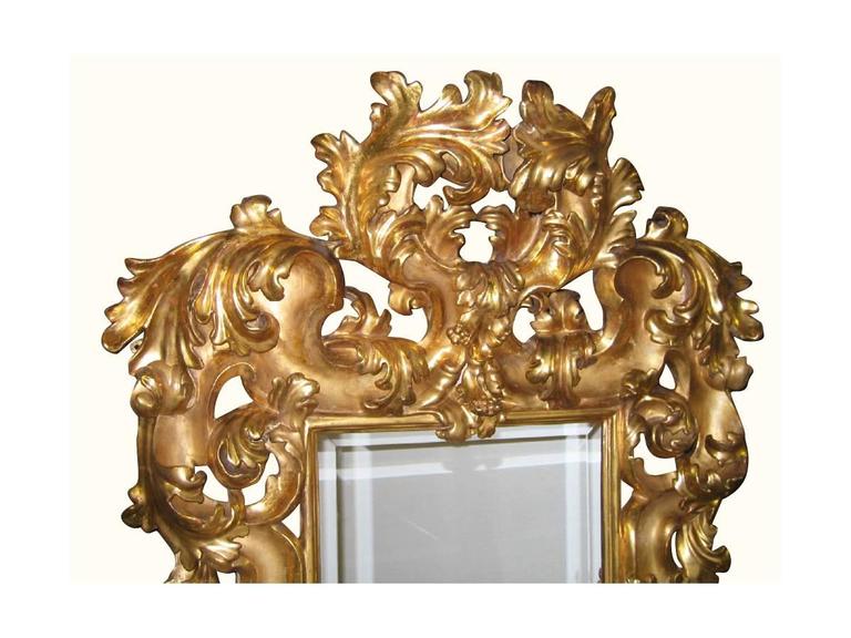 Fine Palatial Italian 18th Century Floine Giltwood Carved Mirror A Palatial And Museum Quality Italian 18th Century Floine Rococo Giltwood Carved Mirror Frame The
