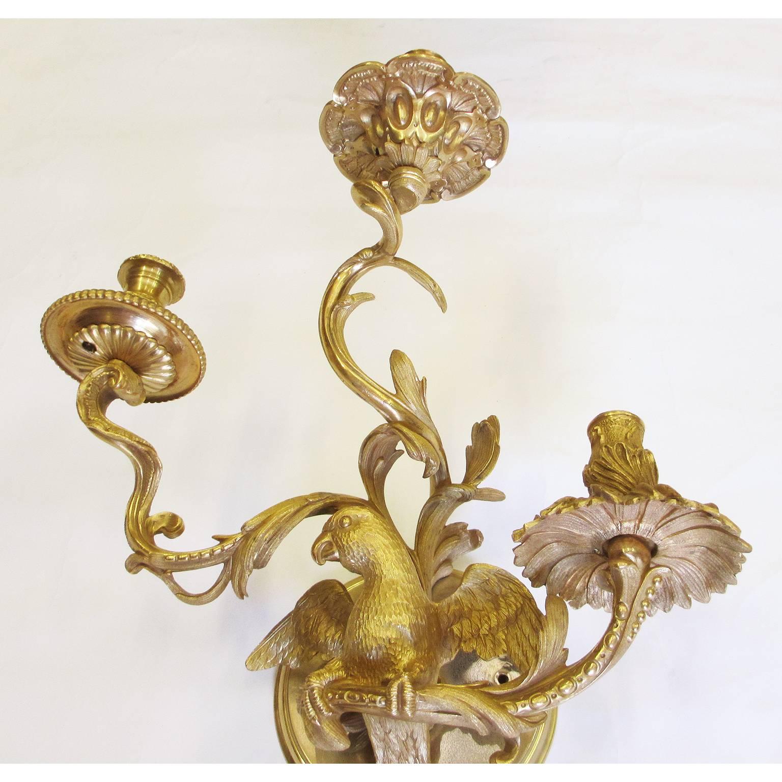 Rococo Revival Pair of French 20th Century Louis XV Style Wall Lights from the Spelling Manor