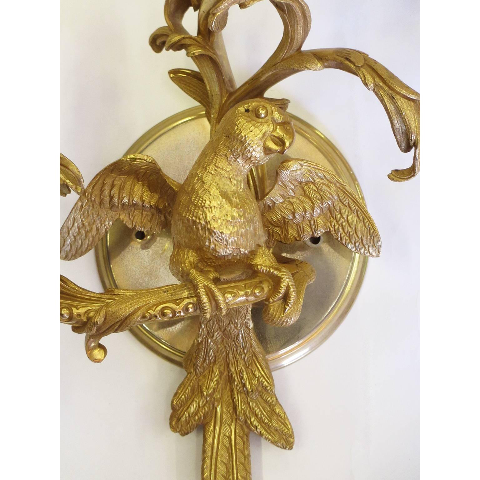 Gilt Pair of French 20th Century Louis XV Style Wall Lights from the Spelling Manor