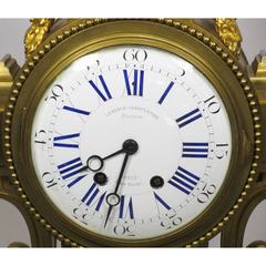19th Century Louis XVI Style Gilt Bronze Mantel Clock by Lemerle Charpentier