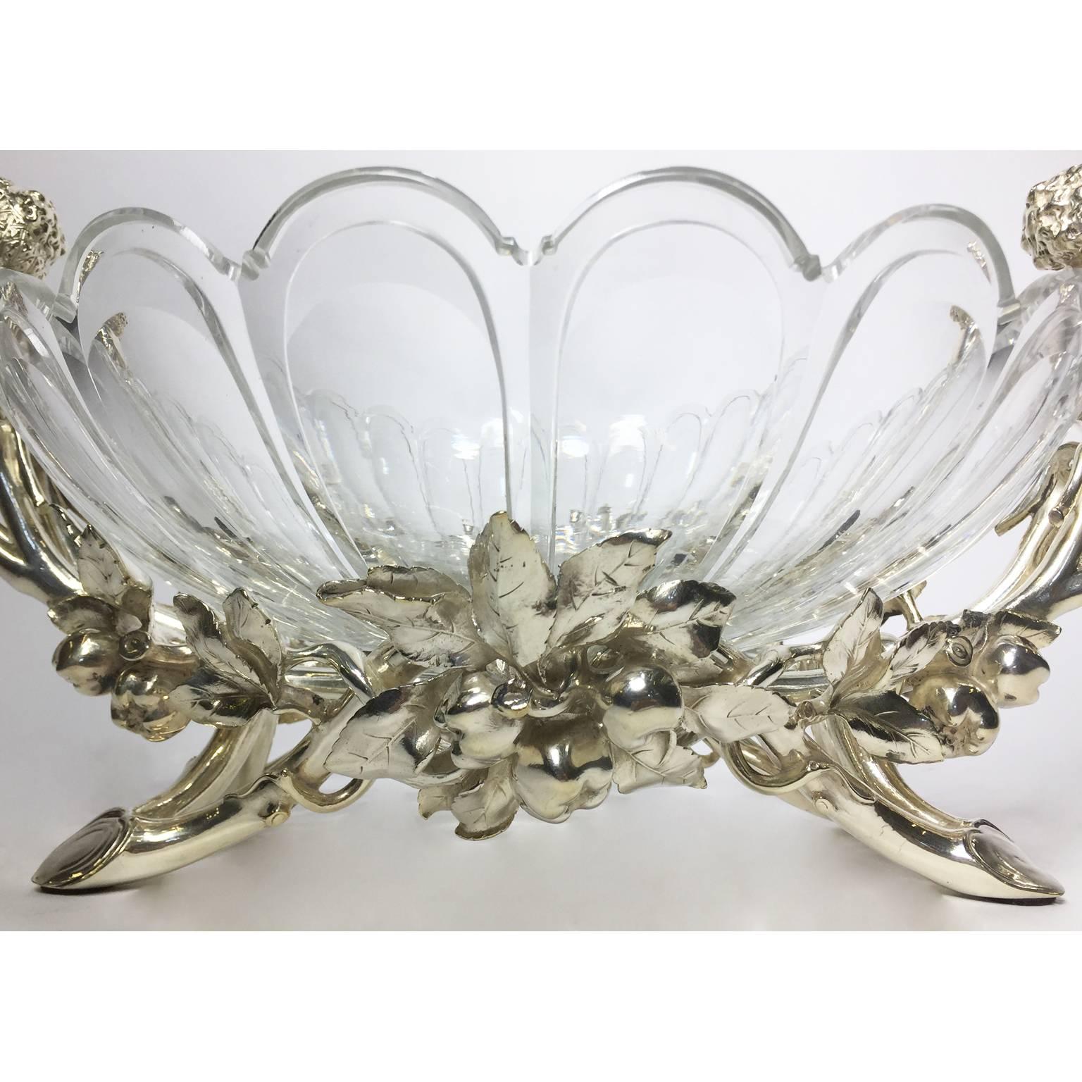 Carved French 19th-20th Century Louis XV Style Silvered Christofle & Cie Centerpiece For Sale