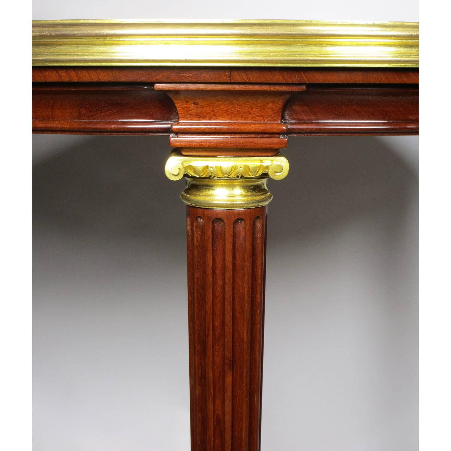Bronze French 19th-20th Century Louis XVI Style Mahogany Gueridon by Maison Jansen For Sale