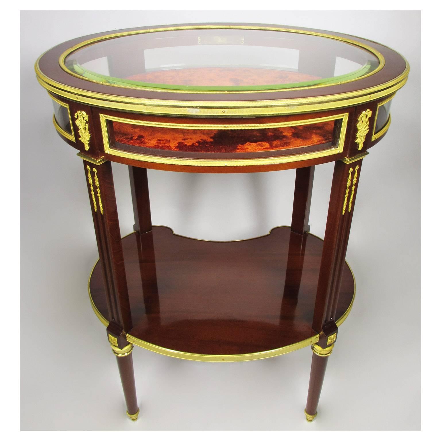 A French Louis XVI Style Belle Epoque Ormolu-Mounted Vitrine Table, Attr. Linke  2