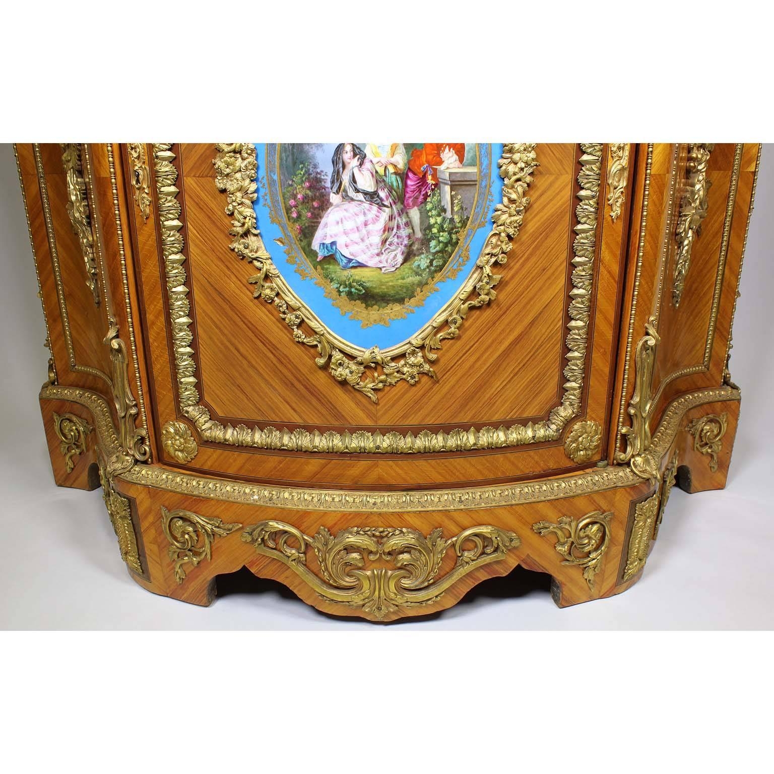 French Louis XVI Style Ormolu and Sèvres Style Porcelain Mounted Meuble d'Appui  1