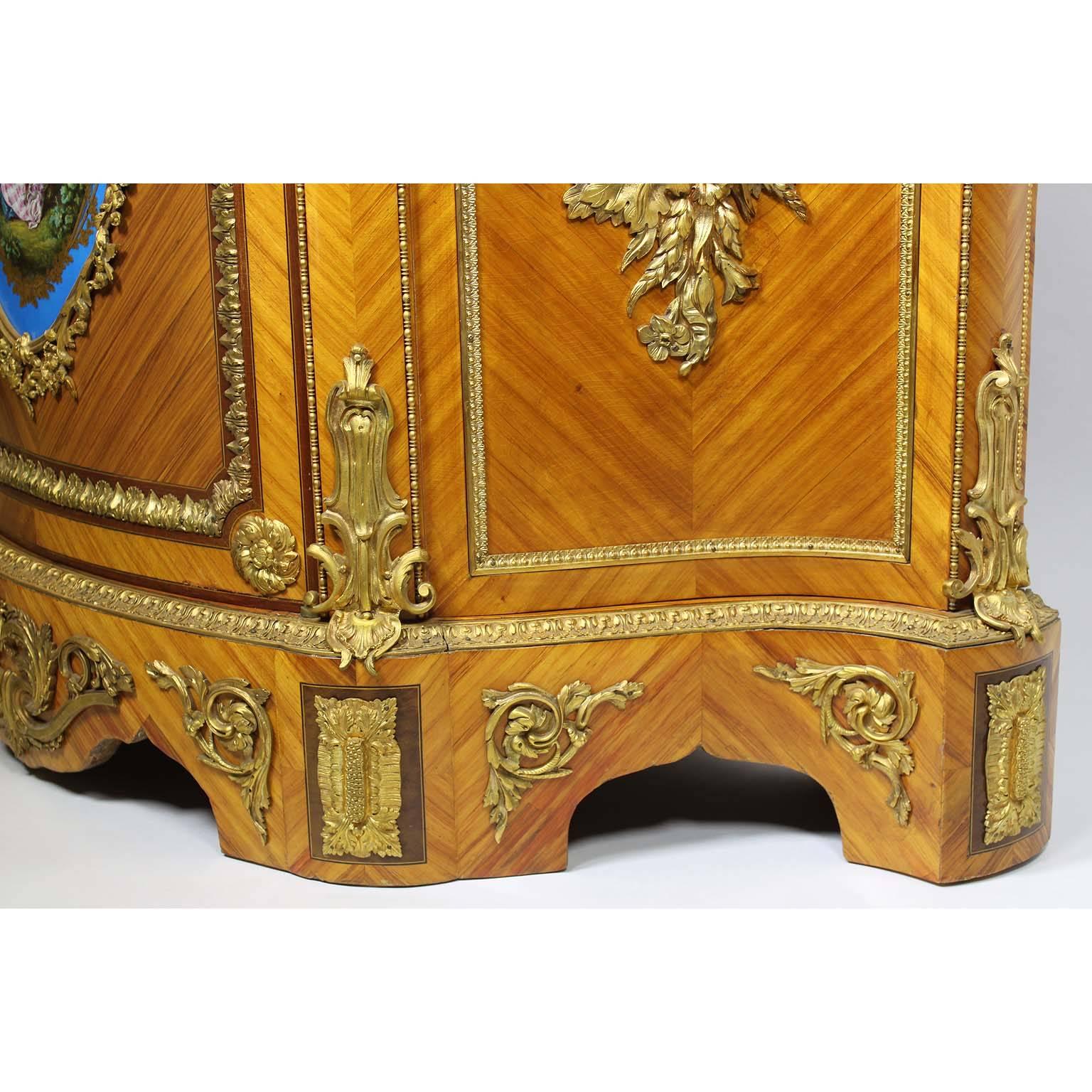 French Louis XVI Style Ormolu and Sèvres Style Porcelain Mounted Meuble d'Appui  4