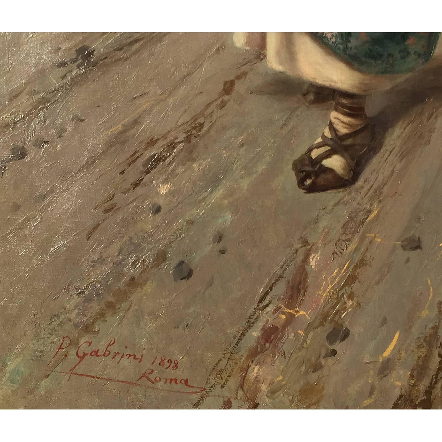 Pietro Gabrini, großes Ölgemälde auf Leinwand, „Drei singende Schönheiten“ im Angebot 1