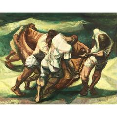 Francis De Erdely Watercolor and Pencil "Mexican Shark Fisherman"