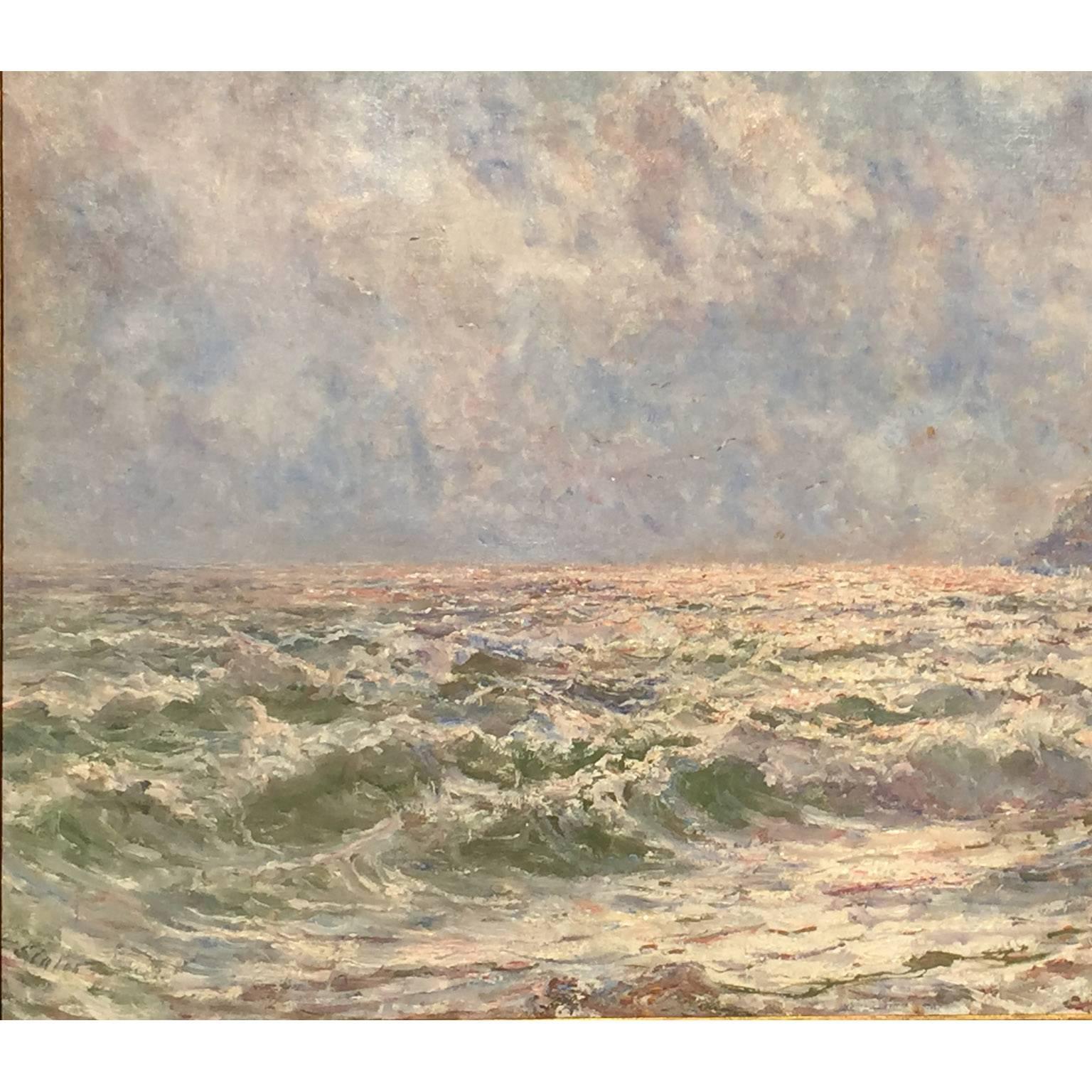 English John Falconer Slater Seascape Oil on Canvas 