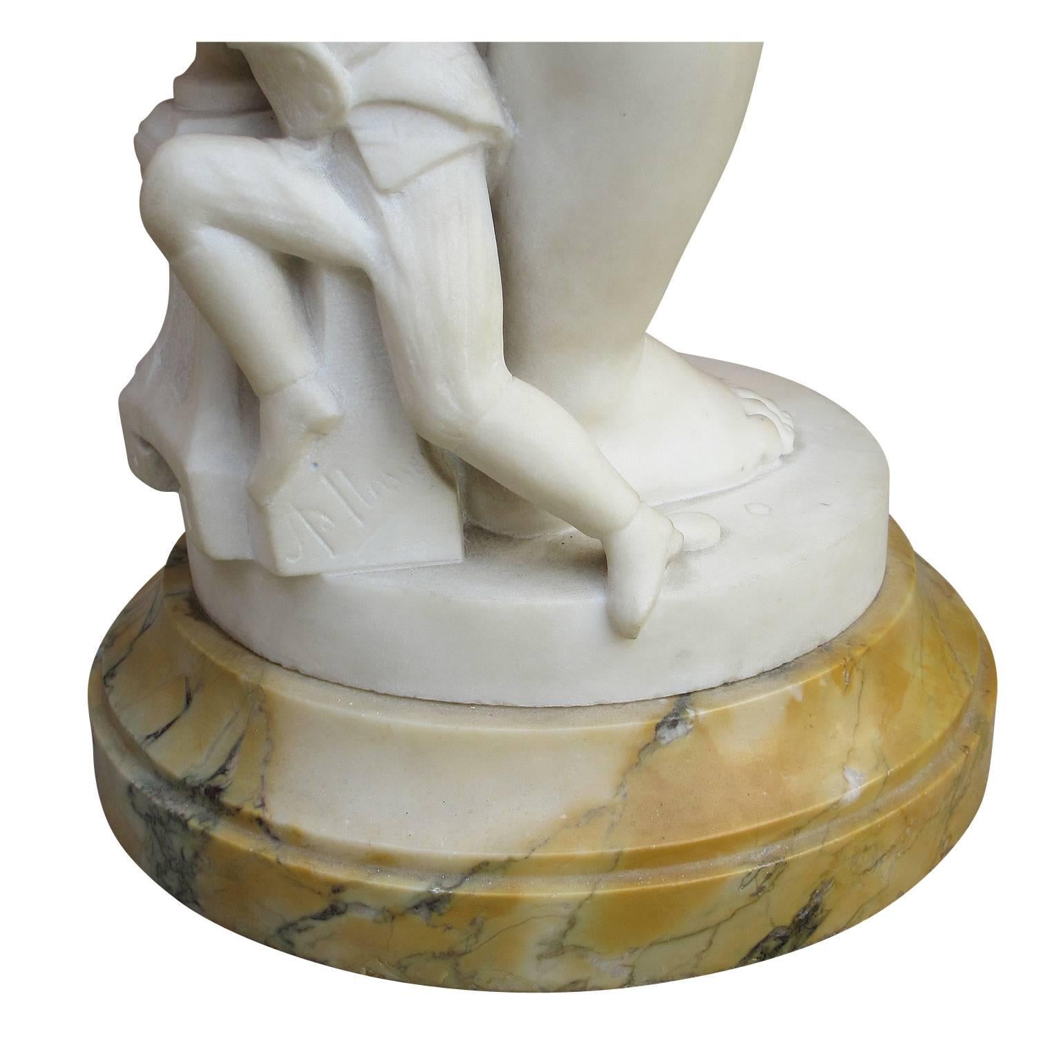 Jeanne Itasse Marble Sculpture of a Girl with Toys 