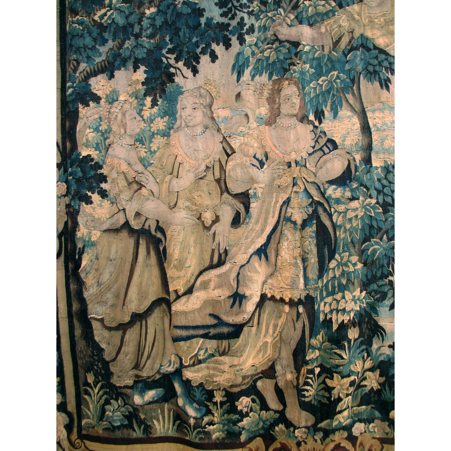 Französisch-flämischer Wandteppich des 18. Jahrhunderts mit Allegorie auf 