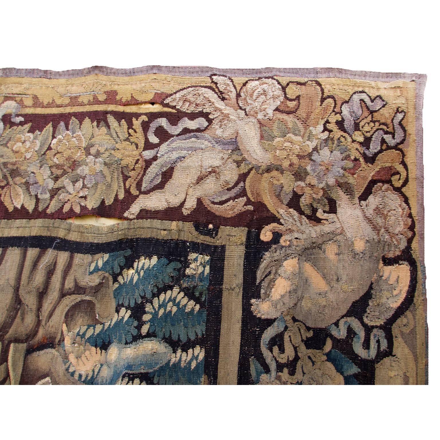Französisch-flämischer Wandteppich des 18. Jahrhunderts mit Allegorie auf 