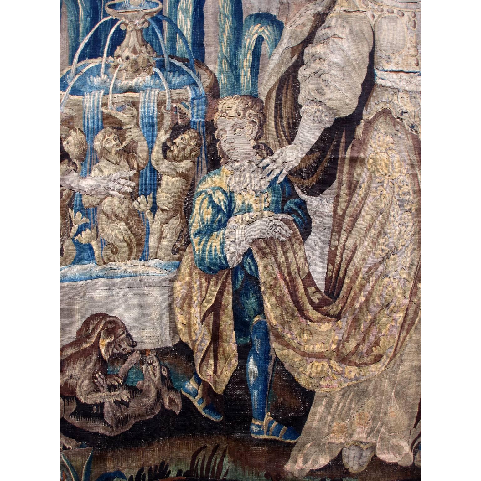 Large Flemish 17th-18th Century Baroque Figural Tapestry 