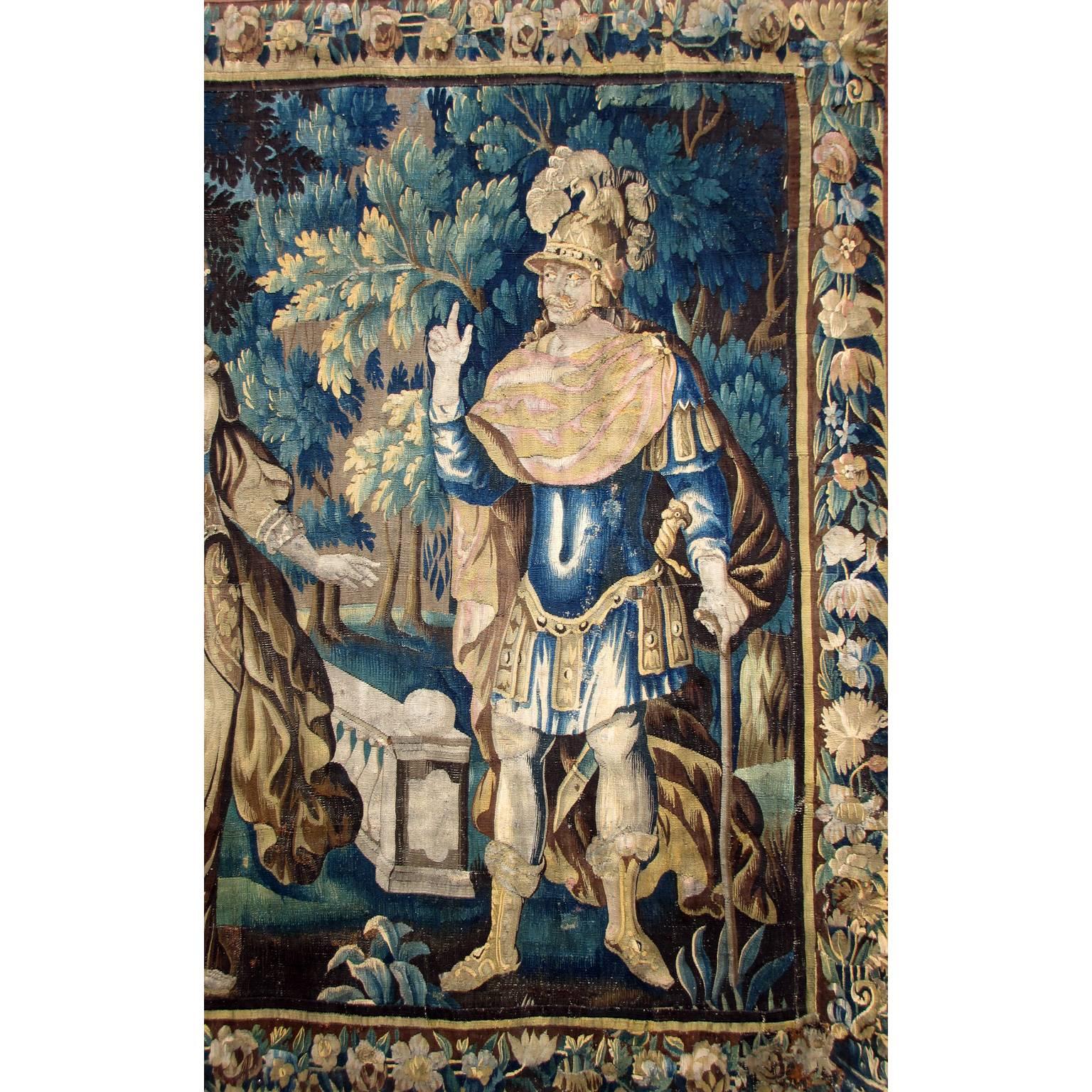 Early 18th Century Large Flemish 17th-18th Century Baroque Figural Tapestry 