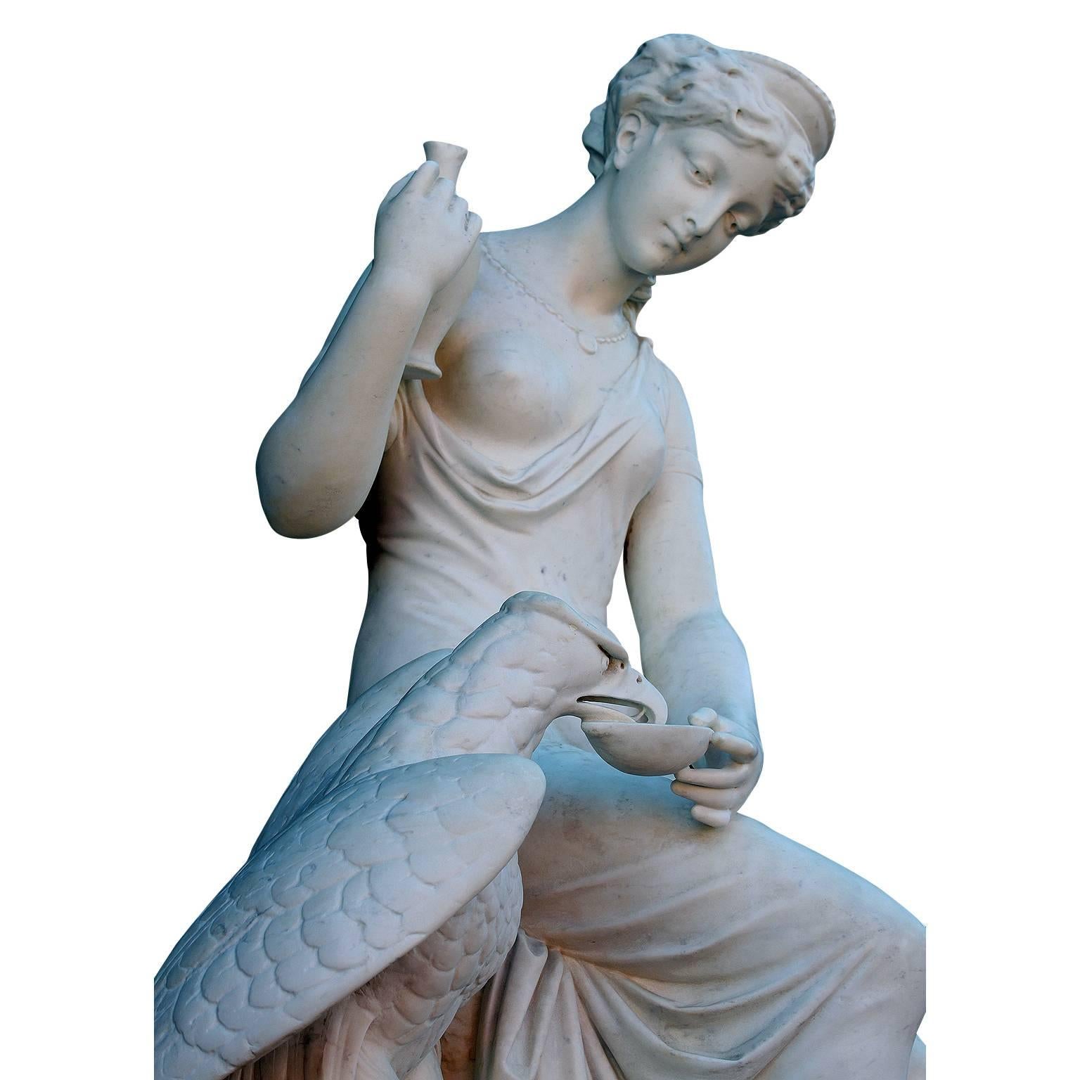 Marbre de Carrare Groupe italien en marbre grandeur nature du XIXe siècle 