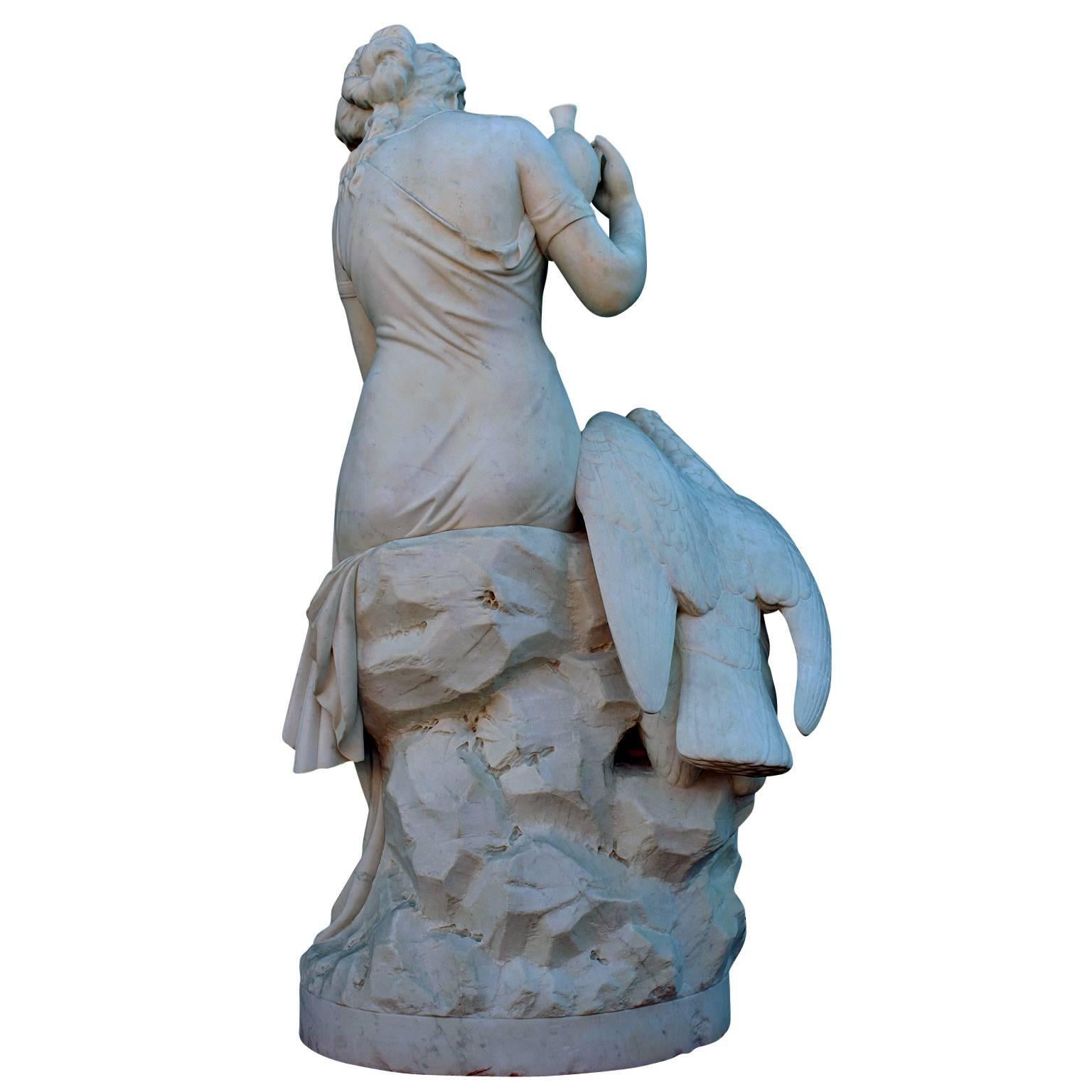 Groupe italien en marbre grandeur nature du XIXe siècle 