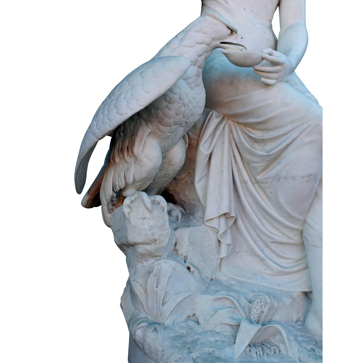 Néoclassique Groupe italien en marbre grandeur nature du XIXe siècle 