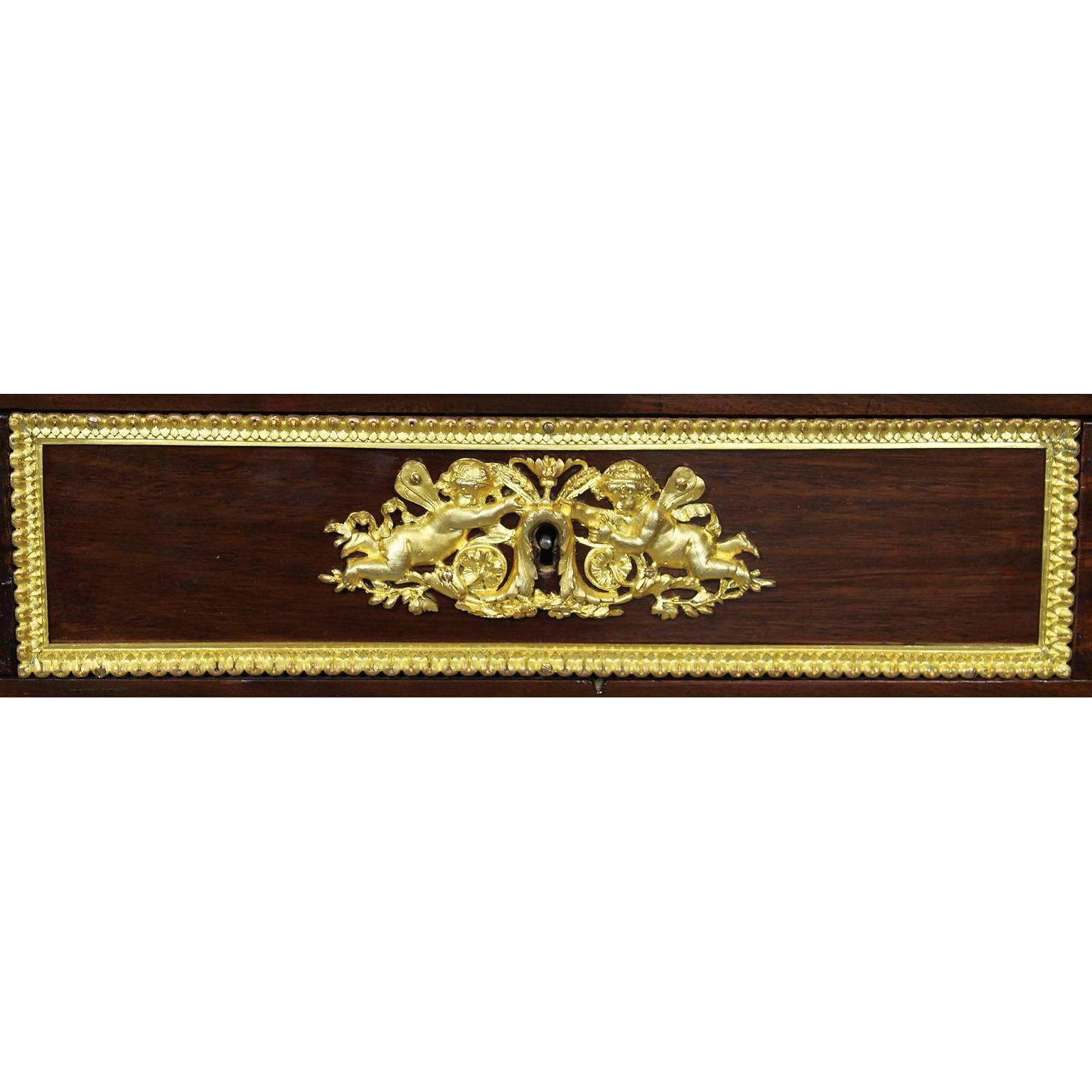 French 19th-20th Century Louis XVI Style Mahogany and Gilt-Bronze Mounted Table 3