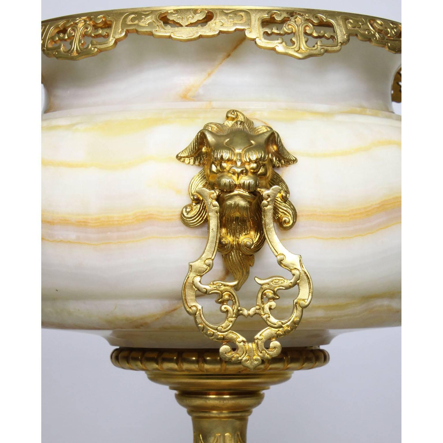 Revival 19th Century Onyx and Ormolu-Mounted Orientalist Urn, Attributed Eugène Cornu For Sale