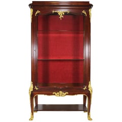 French 19th-20th Century Louis XV Style Gilt Bronze Mounted Vitrine by Haentges