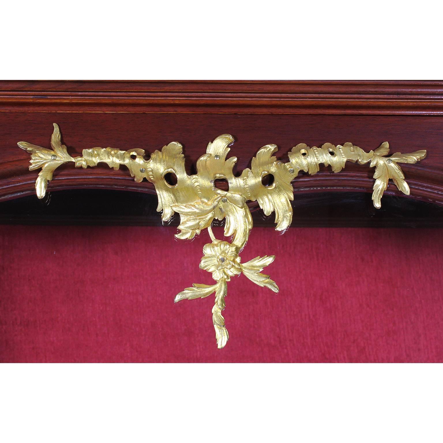 Carved French 19th-20th Century Louis XV Style Gilt Bronze Mounted Vitrine by Haentges