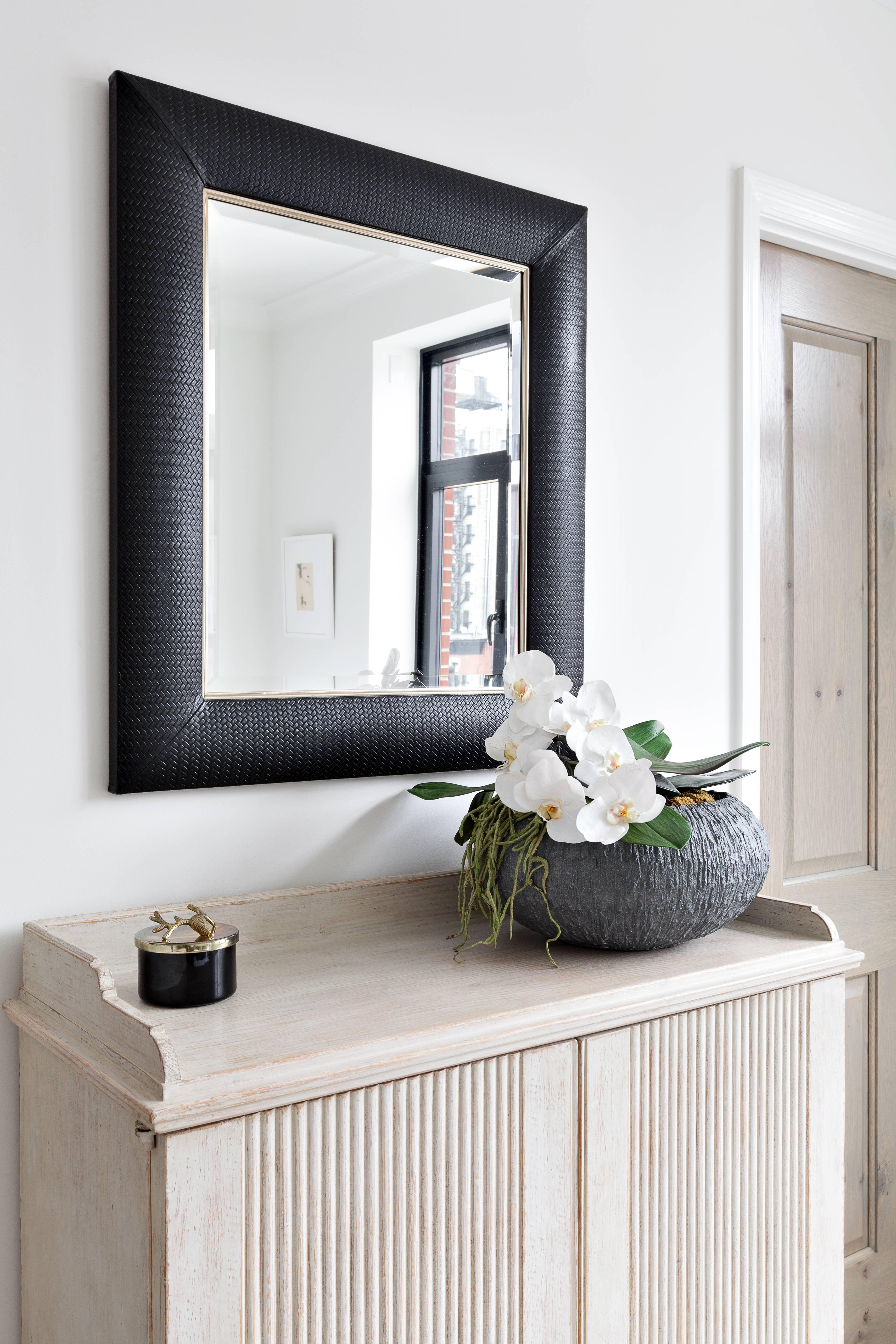leather mirror frame