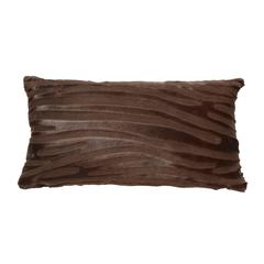 Contemporary Laser Cut Zebra Print Cowhide Hair Lumbar Pillow