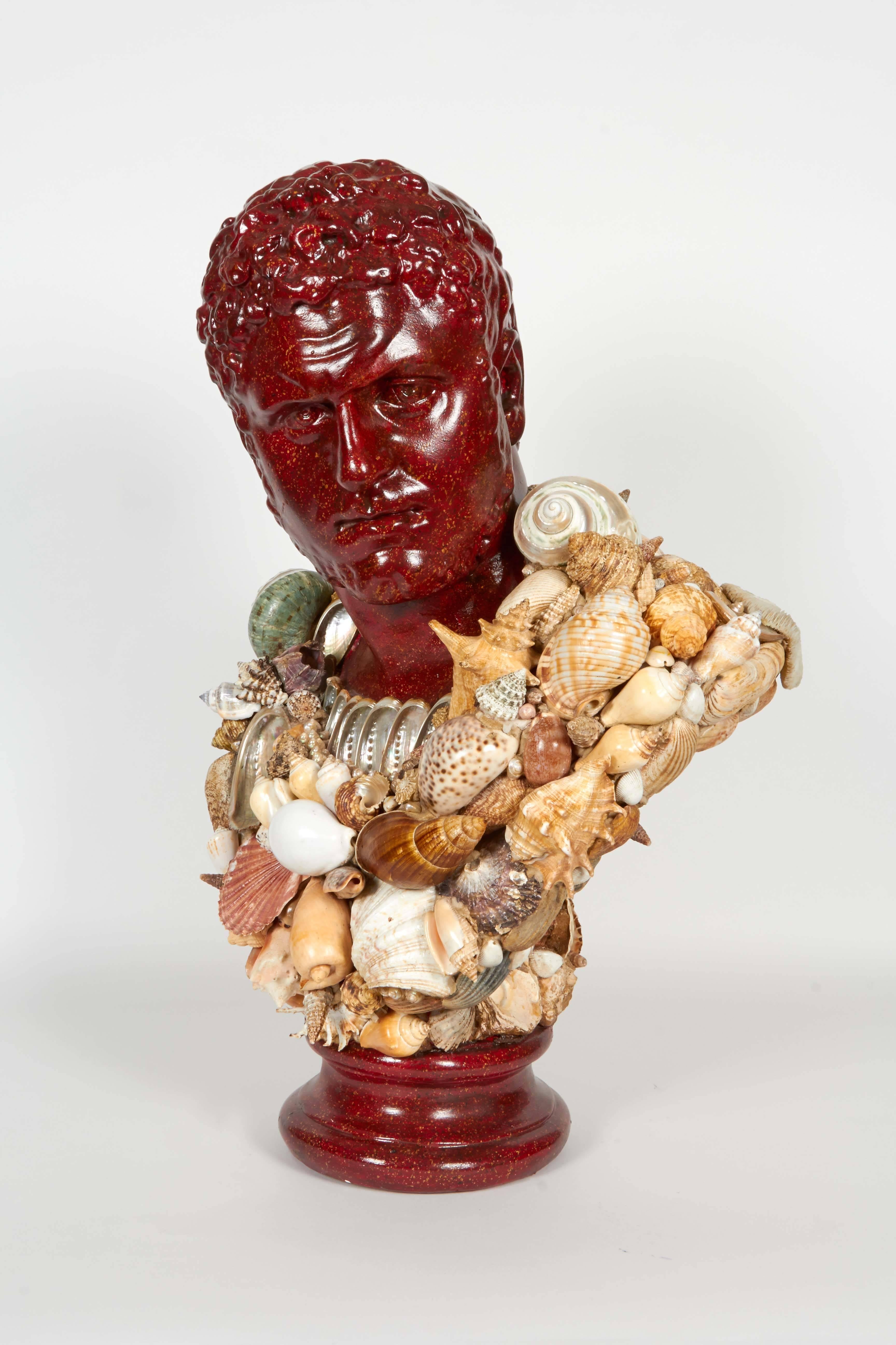 Stone Faux Porphyry Seashell Bust of Caracalla after Anthony Redmile