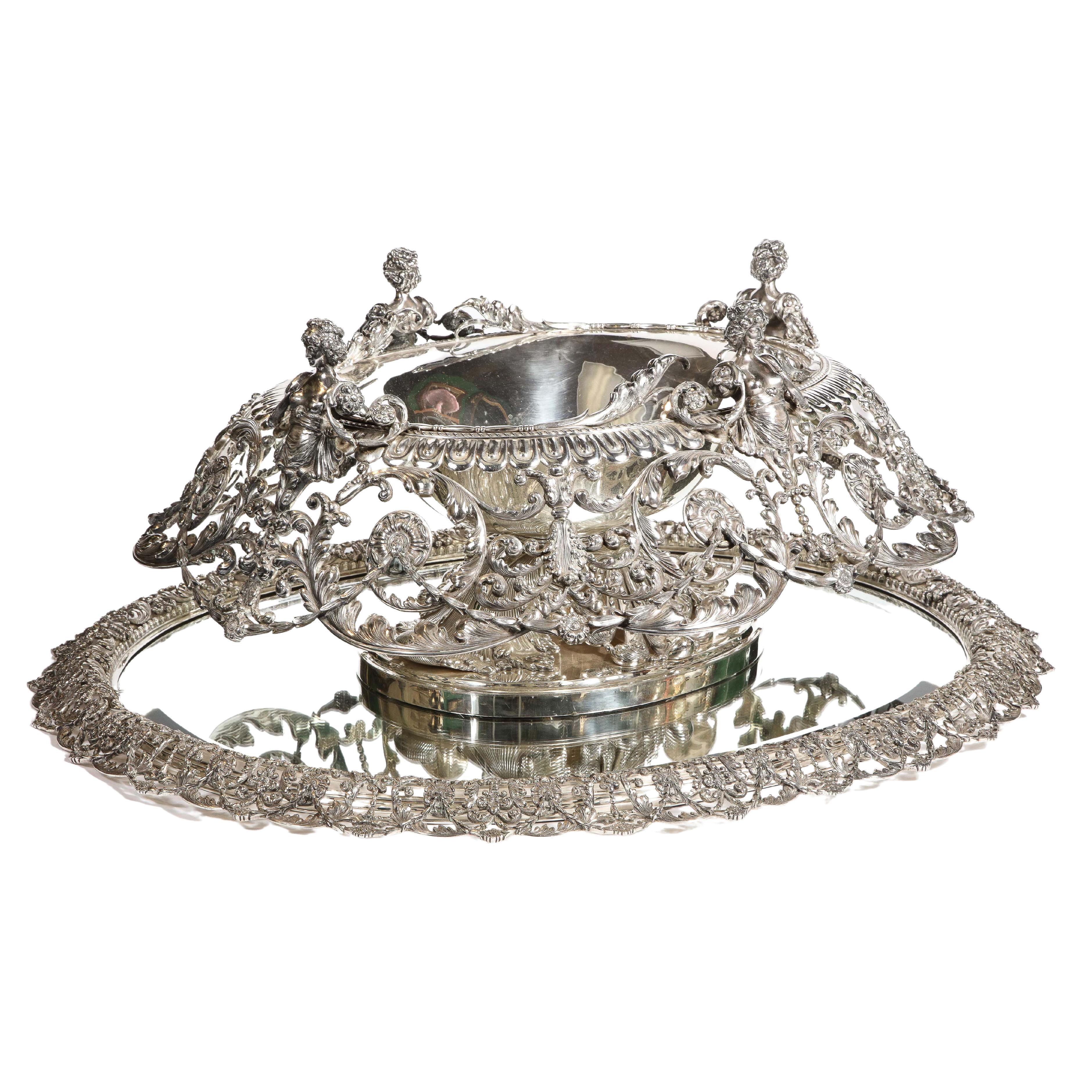 Tiffany & Company, George Paulding Farnham, Un raro y lujoso centro de mesa de plata.